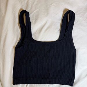 Zara Black Ribbed Crop Top XS/S